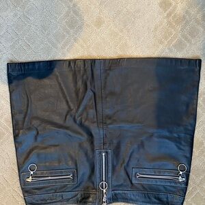 Michael Kors Black Leather Skirt